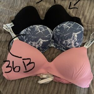 Victoria's Secret Trio - Black, Blue Marble, Pink